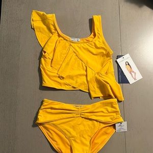 Habitual yellow girls swim suit -two piece. Size 7-8